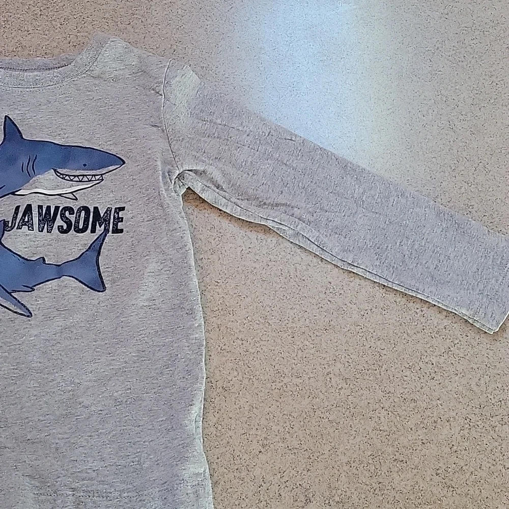 Carter's Gray Really Jawome Shark Graphic Long Sleeve Tee Size 3T